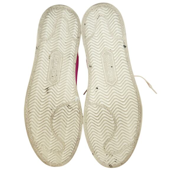 TOM FORD City satin cap toe metallic low top lace up hot pink sneakers Size 38 8 - Picture 6 of 14